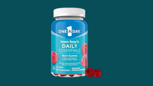 One A Day Teen Boy Daily Essentials - Teen Multivitamin Gummies with Vitamin C, Vitamin D, Bone Health, Immune Health, Natural Raspberry Flavor, 120 Gummies