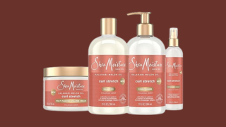 SheaMoisture Curl Stretch Shampoo, Conditioner, Volume Cream, and Refresher Spray with Kalahari Melon Oil and Hyaluronic Serum - Hydrates, Repairs Breakage, Detangles, Minimizes Shrinkage, 4 Pack